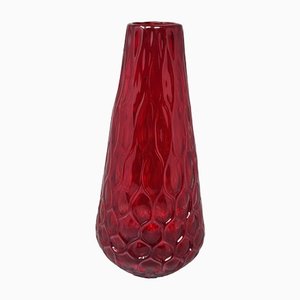 Jarrón de cristal de Murano rojo de Ca dei Vetrai, Italy, años 60