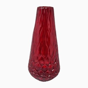 Vaso in vetro di Murano rosso di Ca dei Vetrai, Italia, anni '60