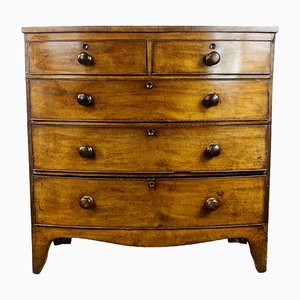 Antique Victorian Bow Fronted Chest of Drawers, 1800s