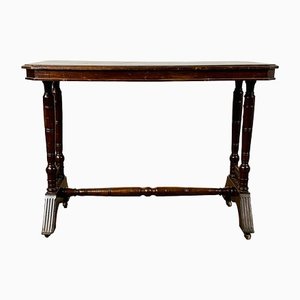 Antique English Console Table on Castors in Mahogany, 1800s