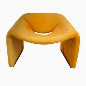 Vintage Groovy F598 Yellow Lounge Chair by Pierre Paulin