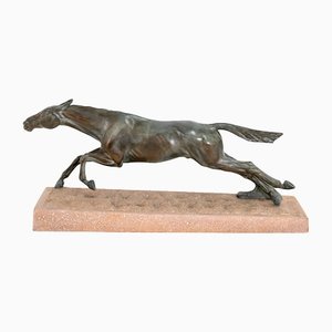 Max Le Verrier, Jumping Horse, 1920s, Spelter