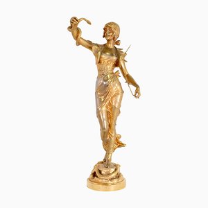 A. Lefebvre, Schlangenbeschwörerin, 1900er, feuervergoldete Bronze
