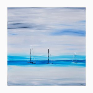 Bridg', Calm on the Ocean, 2022, Huile sur Toile