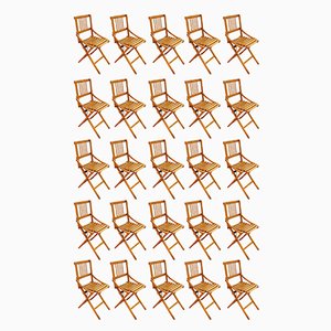 Wooden Folding Chairs from Fratelli Reguitti, Italy, 1950s, Set of 15