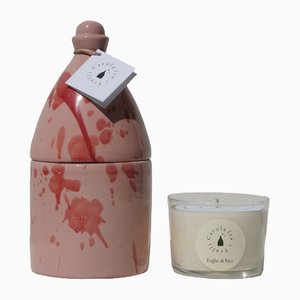 Trullo Kerzenhalter in Rosé und Burgunderrot von Carola Altamura