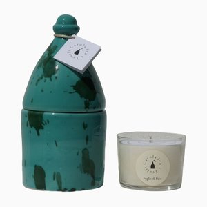 Trullo Candleholder in Aqua and Green by Carola Altamura