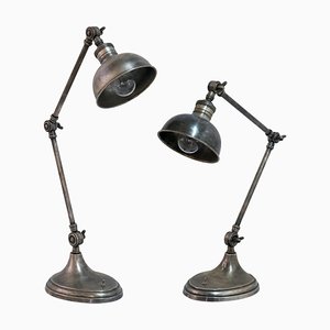Mid-Century Tischlampen aus Metall mit beweglichen Armen, 2er Set