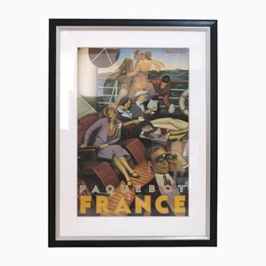 Poster Paquebot Promotion for the Transatlantic Liner, France, 1970s