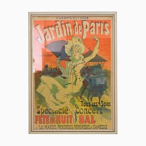 Póster publicitario modernista del Ball Jarin De Paris en los Campos Elíseos, década de 1890