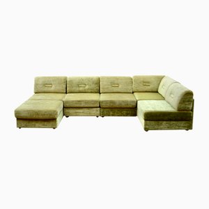 Modulares Vintage Sofa in Grünem Olivgrün, 1970er, 6er Set
