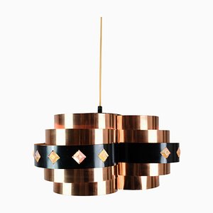 Copper Ceiling Lamp from Werner Schou, 1970s
