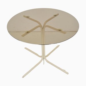 Metal and Glass Round Dining Table, 1970s