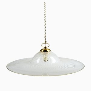 Transparent Murano Glass Ceiling Lamp, 1980s