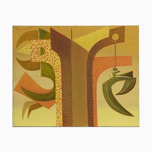 Leo Guida, Composición abstracta, óleo sobre lienzo, años 70