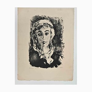 Roland Oudot, Portrait of a Woman, Lithographie, 1950er