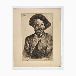 Edouard Dufeu, Self-Portrait, Etching, 1888