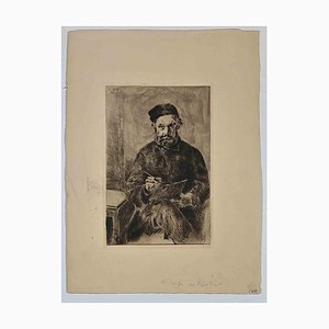 Edouard Dufeu, Selbstporträt, Radierung, 1888