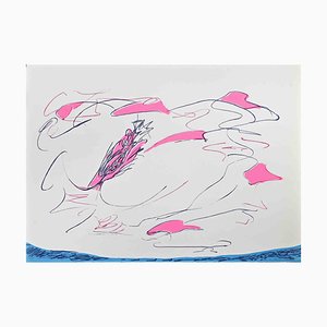 Giulio Turcato, Composición abstracta en rosa, Serigrafía, 1973
