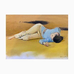 Ilia Balavadze, I Am Just Sleeping, 2022, Oil on Panel, Framed