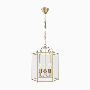 Large Three Arms Ceiling Lamp in Brass from Konsthantverk