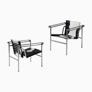 Set of LC1 Chairs by Le Corbusier for Cassina