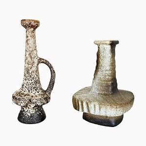 Ceramic Studio Pottery Vases attributed to Piet Vest Ceramics, Netherlands, 1970s, Set of 2