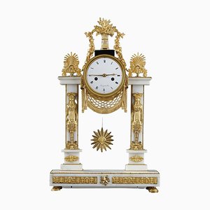Louis XVI Period Portico Clock by Jacques-Claude-Martin Rocquet, 1780s