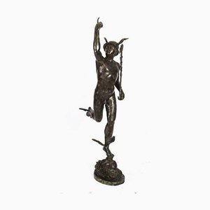 Grande Statue Mercure en Bronze Casting Hermes par Giambologna, Italie