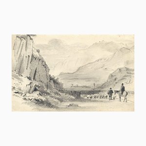 Philip Vandyke Browne, Llanberis Caernarfon, Début du 19ème Siècle, Dessin Graphite