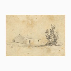 After John Varley OWS, A Cottage by Trees, Early 19th Century, Graphite Drawing