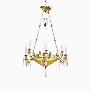 Austrian Acid Glass Chandelier, 1900s