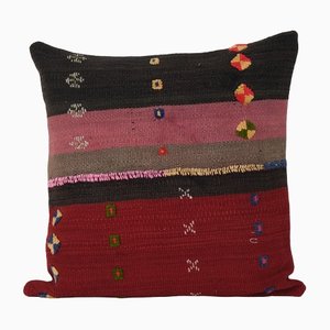 Vintage Striped Red Kilim Cushion Cover, 2010s