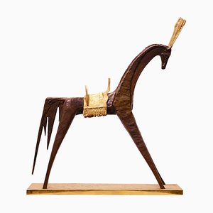 Escultura de caballo Ispahan de bronce de Felix Agostini