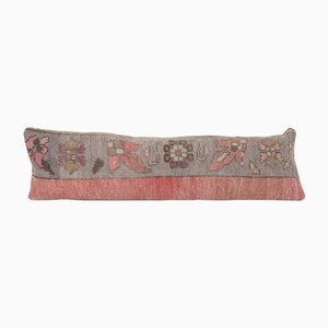 Long Turkish Faded Floral Copper Lumbar Rug, 2010s
