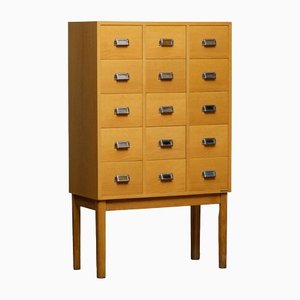 Oak and Beech Filing Cabinet by Lövgrens Traryd, Sweden, 1970s