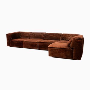 Chocolate Brown Modular Sofa from Roche Bobois, France, 1970s, Set of 5