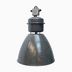 Vintage Industrial Gray Enamel Factory Pendant Lamps
