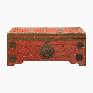 Oriental Velvet Chest Brass Box, 1965