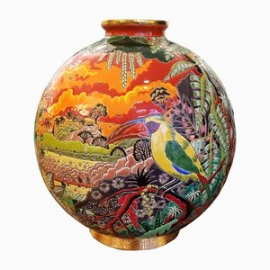 Toucan Vase by Emaux de Longwy