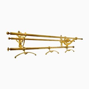 19th Century Bronze and Brass Linen Coat Holder and Luggage Rack
