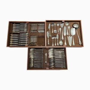 Ercuis Silver Plated Cutlery in Three Cases, Set of 124