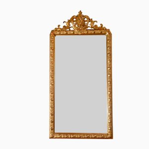 Specchio rettangolare in legno dorato, fine XIX secolo
