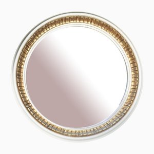 White and Gold-Painted Wood Mirror, 1960s