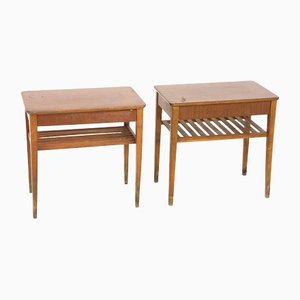 Mahogany Bedside Tables by Ferd Lundqvist, Sweden, 1950s, Set of 2