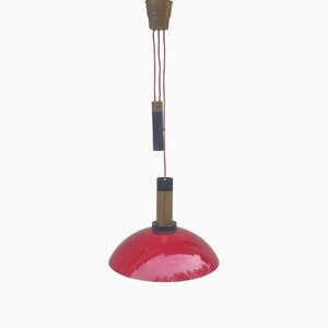 Mid-Century Chandelier in Red Acrylic Glass from Stilux Milano