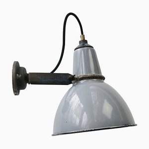 Vintage Industrial Grey Enamel Scone Wall Light by Benjamin for Benjamin Electric Manufacturing Company, USA