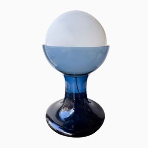 Italian Blue Murano Glass LT216 Lamps by Carlo Nason for Mazzega. 1970s, Set of 2
