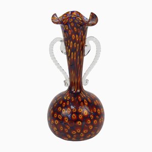 Murano Millefiori Crystal Vase from Fratelli Toso, 1960s