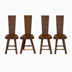 Stühle aus Kastanienholz, 1960er, 4er Set